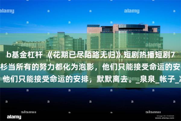 b基金杠杆 《花期已尽陌路无归》短剧热播短剧73集马倩倩&余沛杉当所有的努力都化为泡影，他们只能接受命运的安排，默默离去。_泉泉_帐子_冰箱